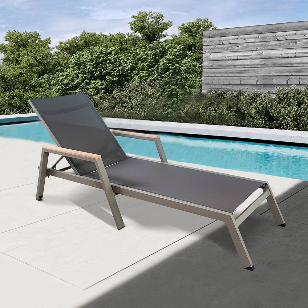 oudoor aluminum recliner sun lounger