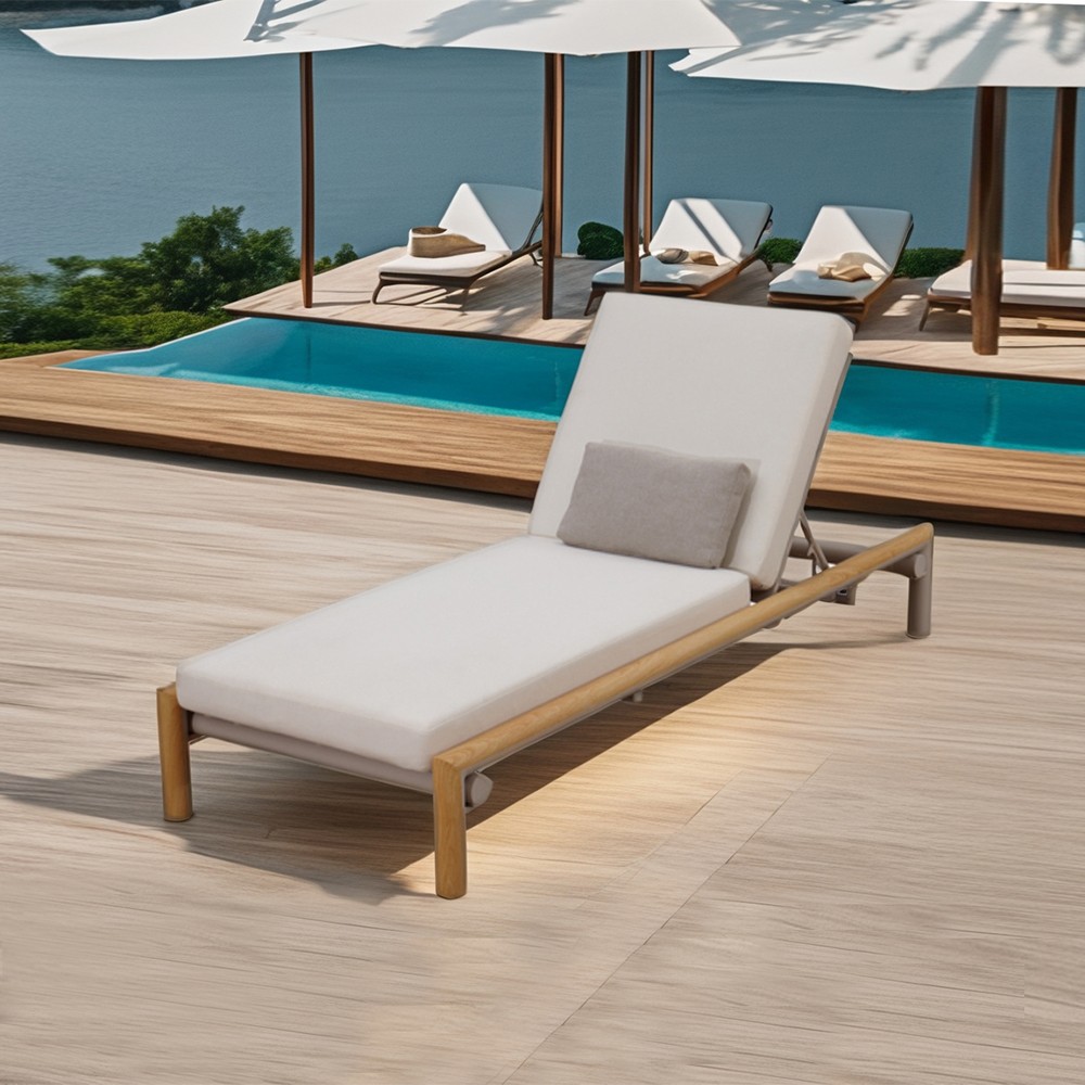 High quality modern wooden sun lounger