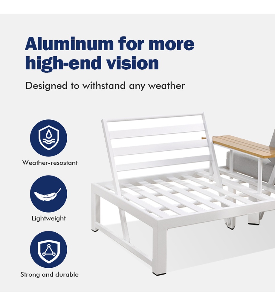 double-seater aluminum sofa