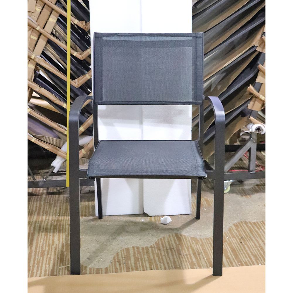 Black Mesh Outdoor Restaurant Chair