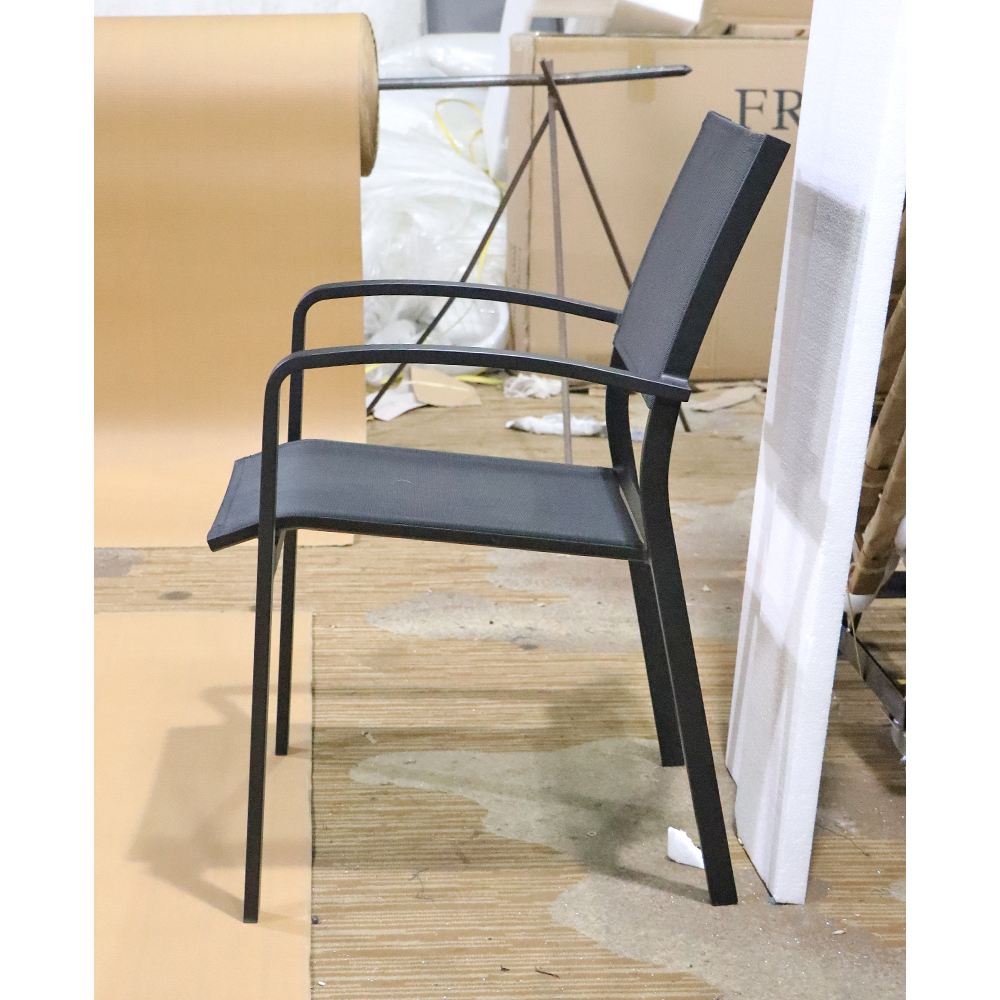 Black Mesh Outdoor Restaurant Chair