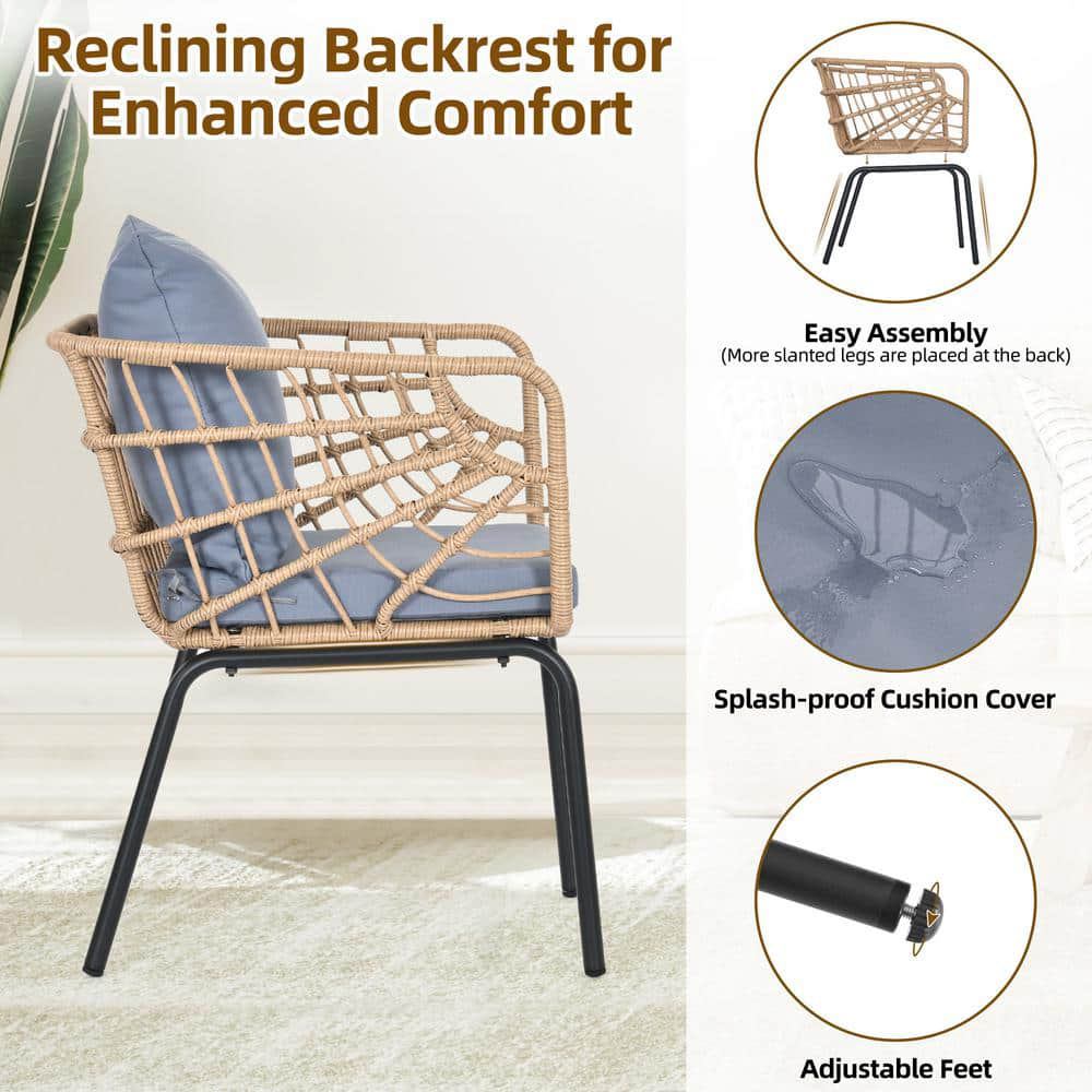 hotsale PE rattan balcony chair set