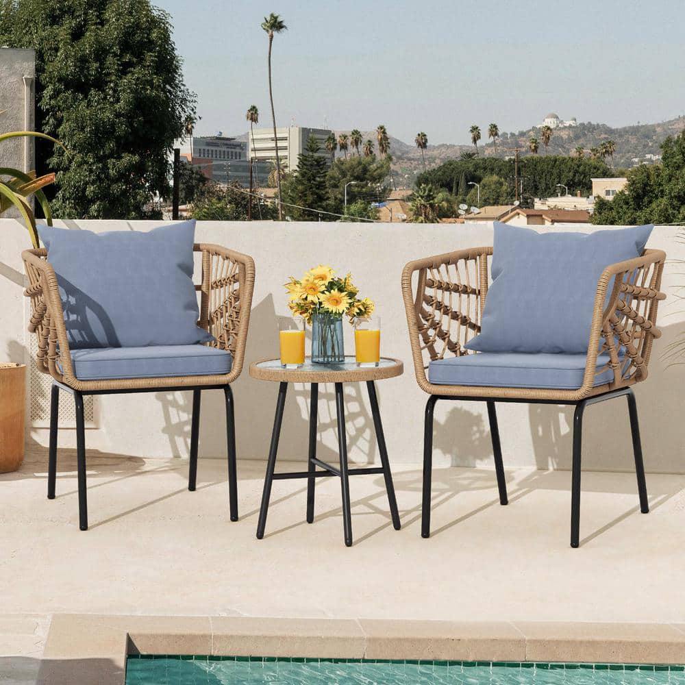 hotsale PE rattan balcony chair set