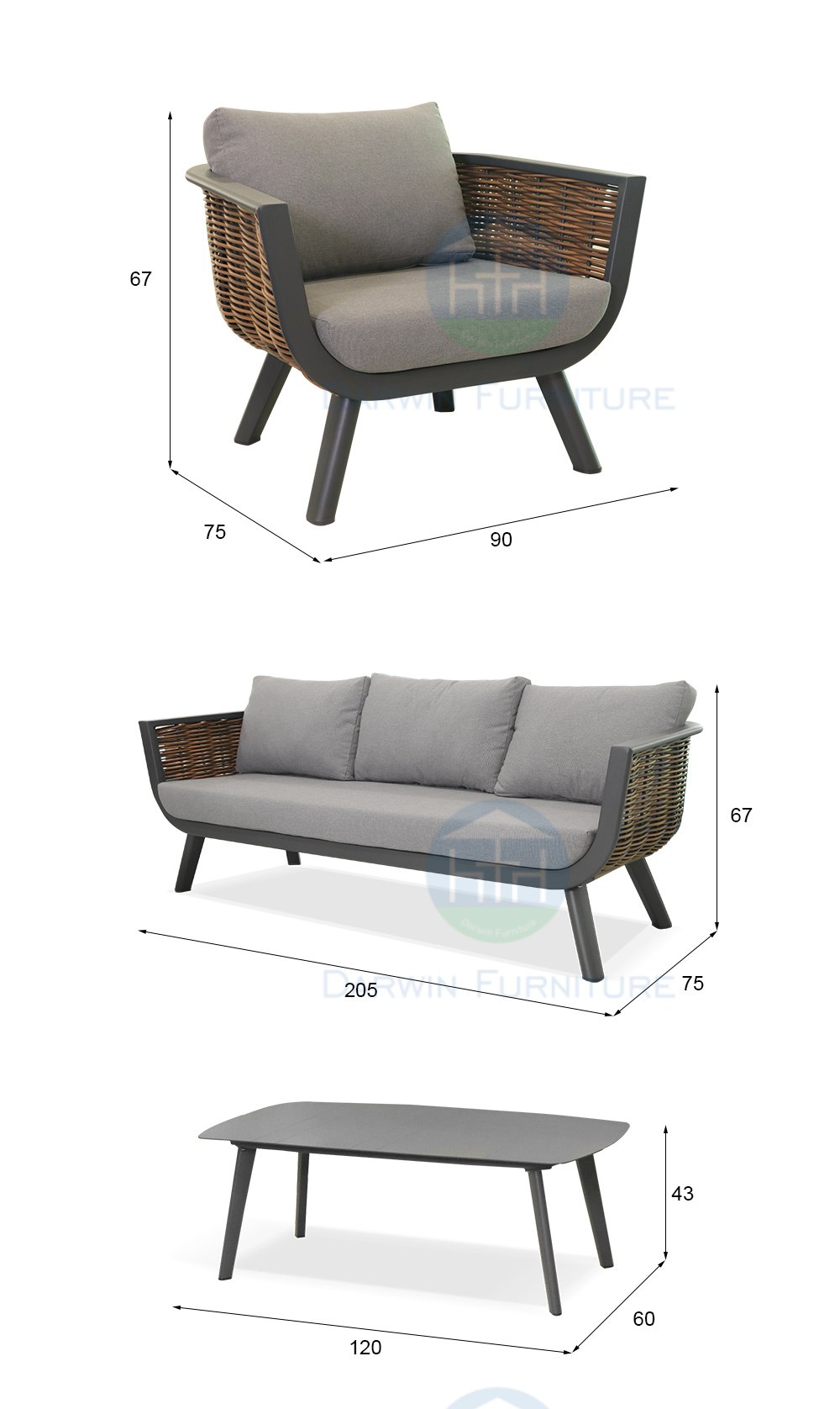 outdoor wicker sofa set