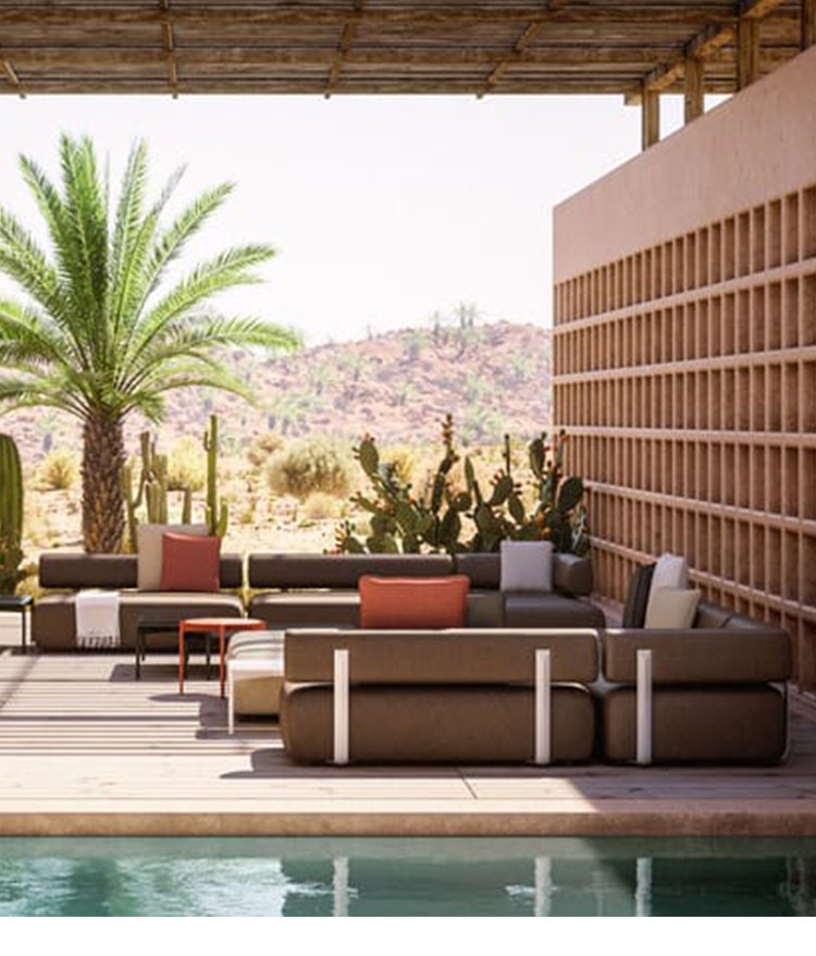 garden upholstered sofa