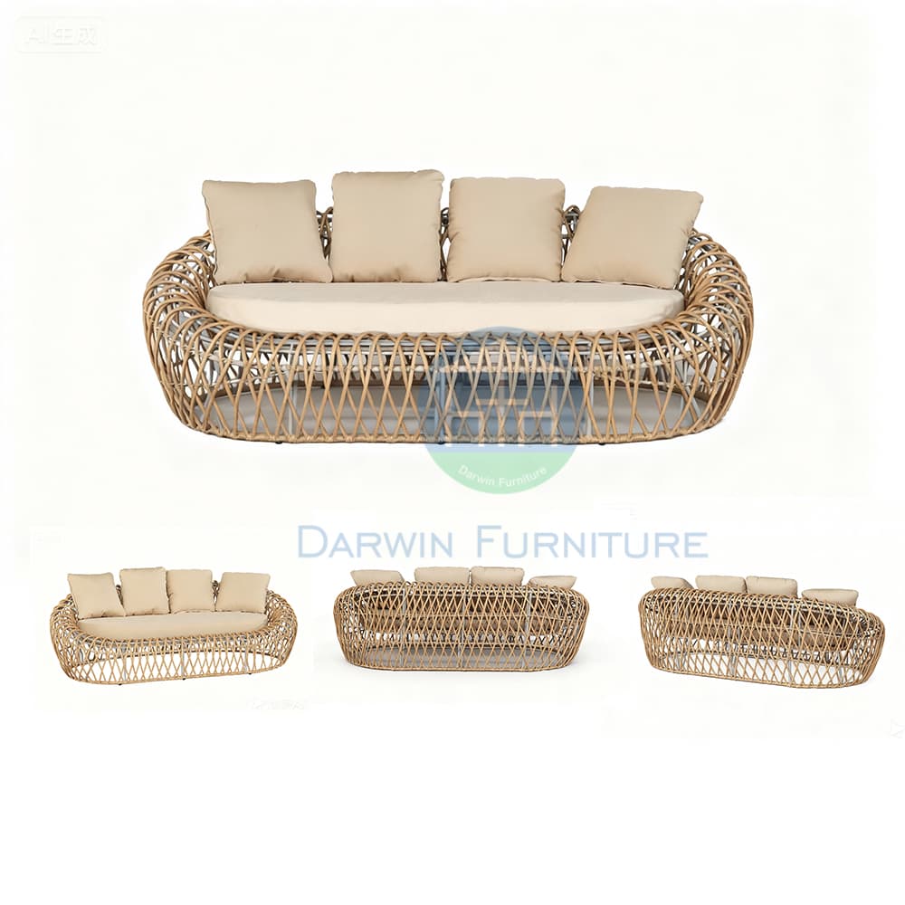 Foshan Outdoor Leisure Rattan Sofa
