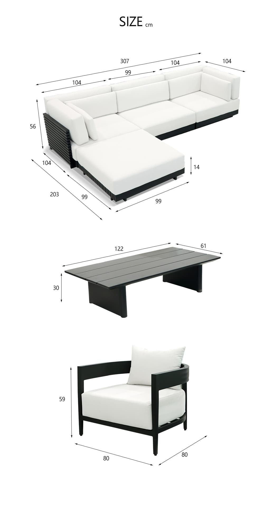 Outdoor L-shaped Sofa Set