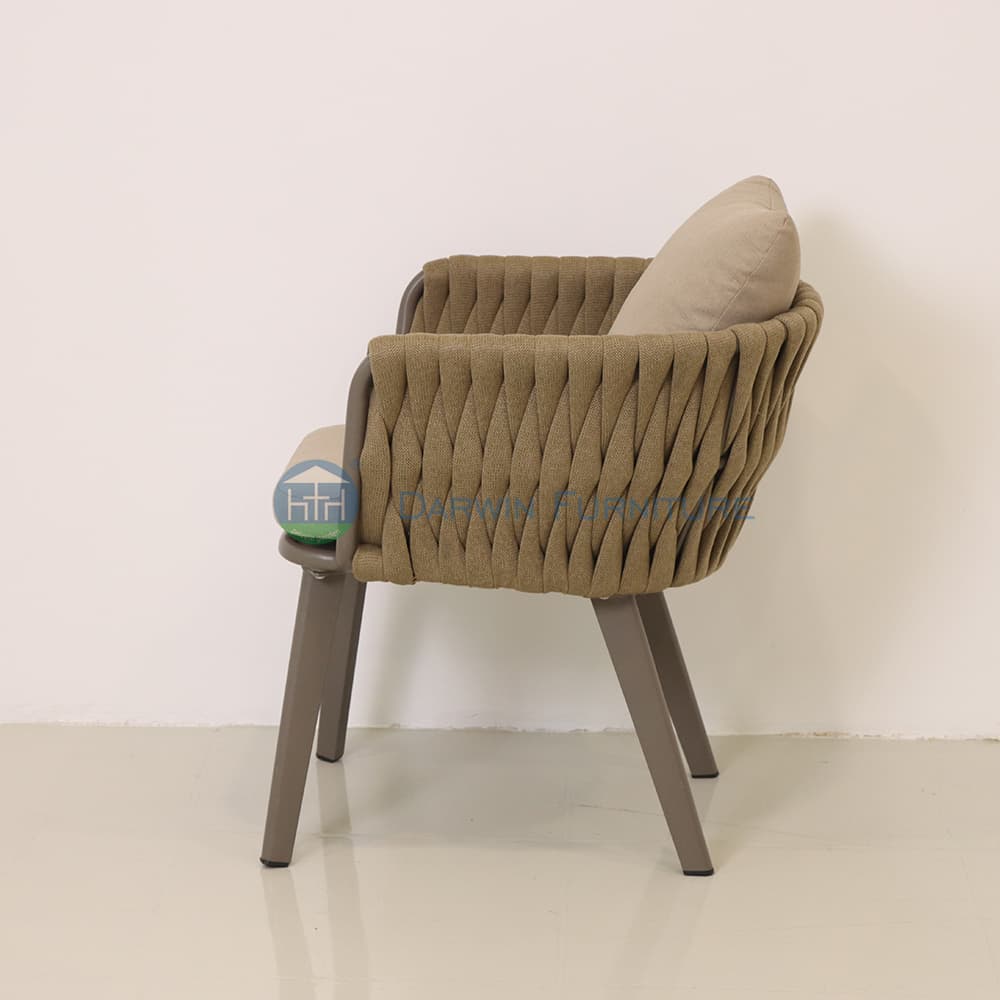 Brown Woven Outdoor Dining Chair