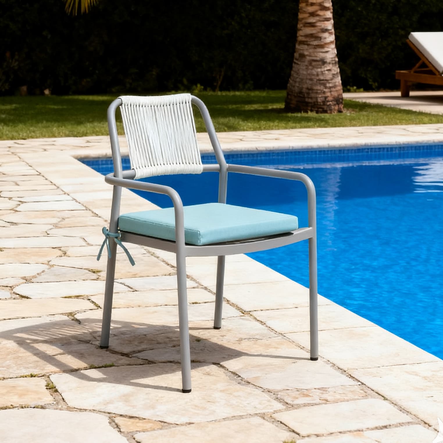 Modern Aluminum Rope Outdoor Dining Chair