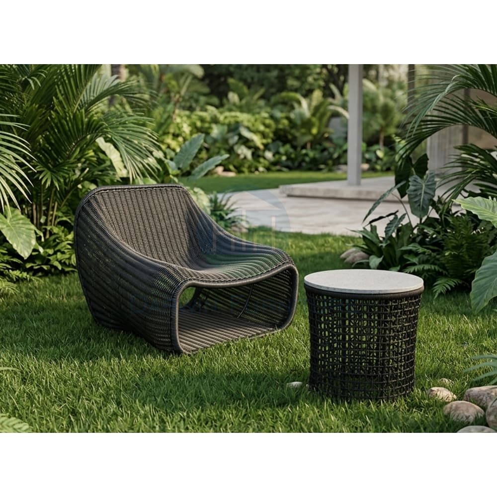 Unique Wicker Lounge Chair Set