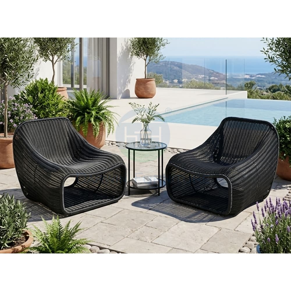 Unique Wicker Lounge Chair Set