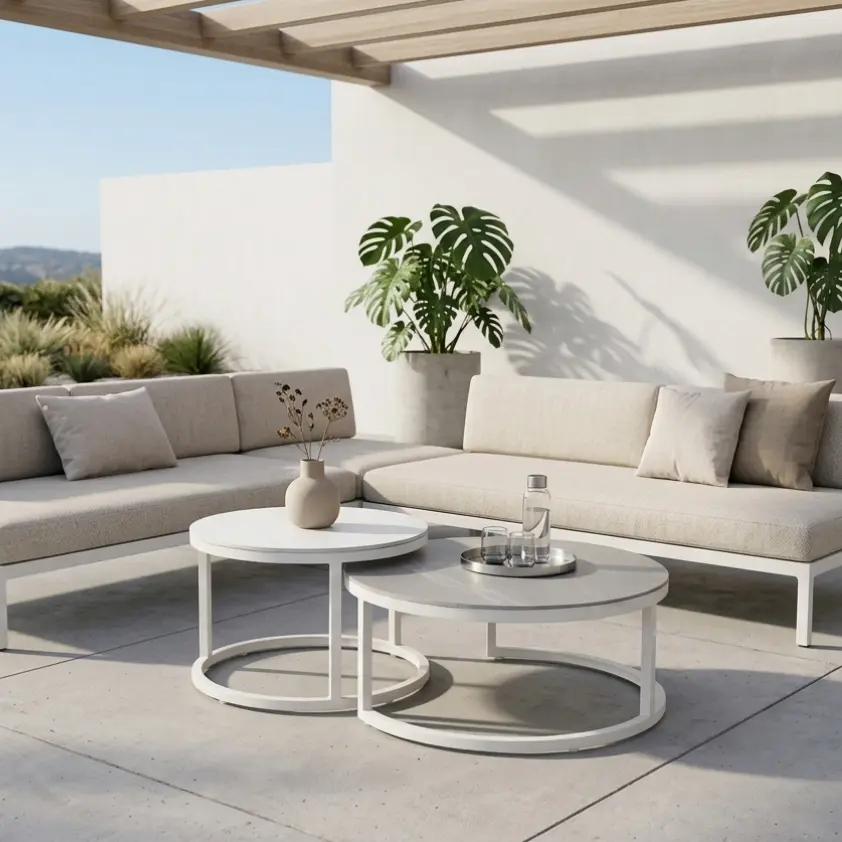 Outdoor Nesting Round Coffee Table