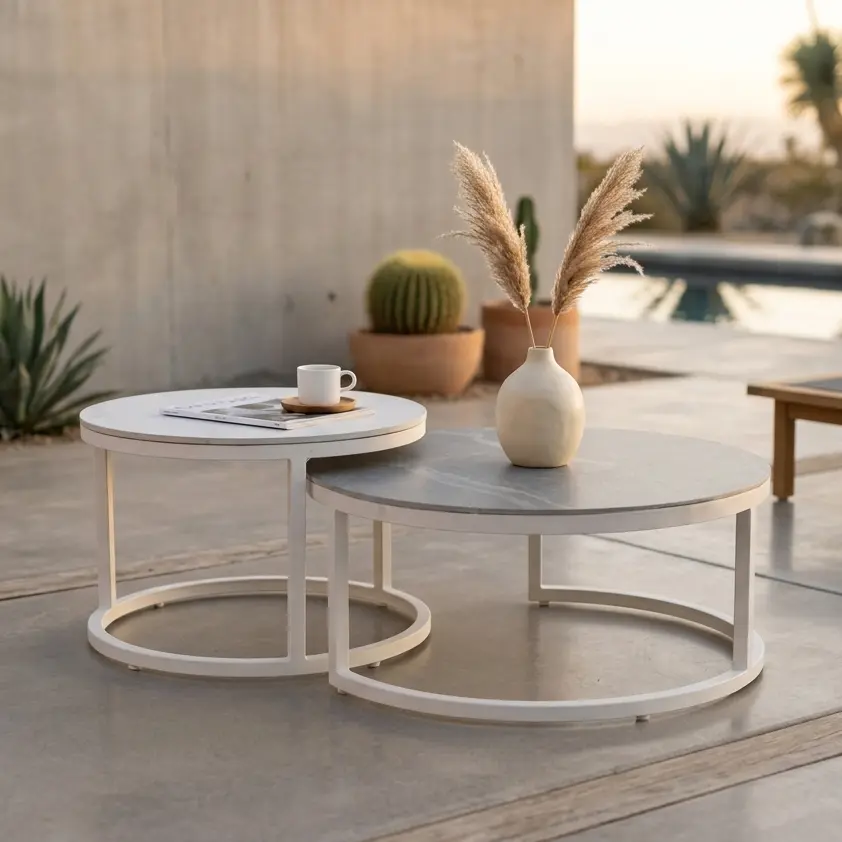 Outdoor Nesting Round Coffee Table