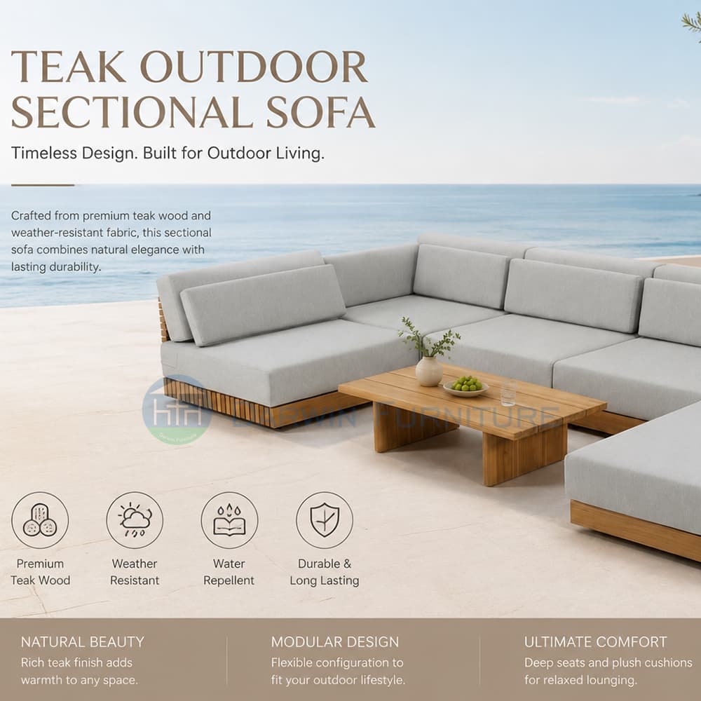 Teak Wood Modular Outdoor Sofa Set