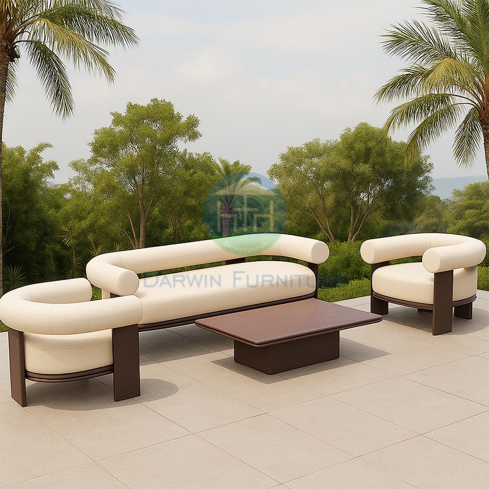 Luxury Curved Aluminum Outdoor Sofa Set