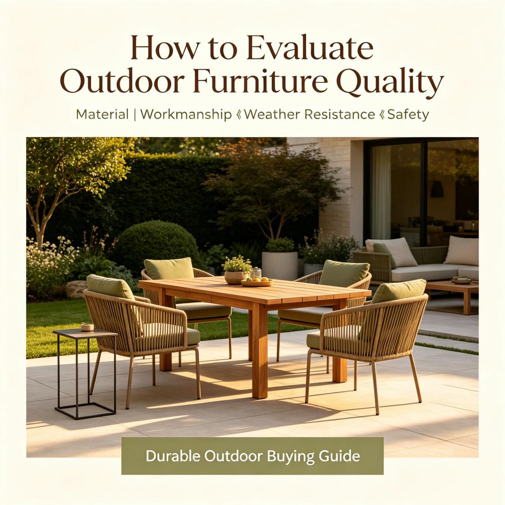 How do I evaluate outdoor furniture quality?