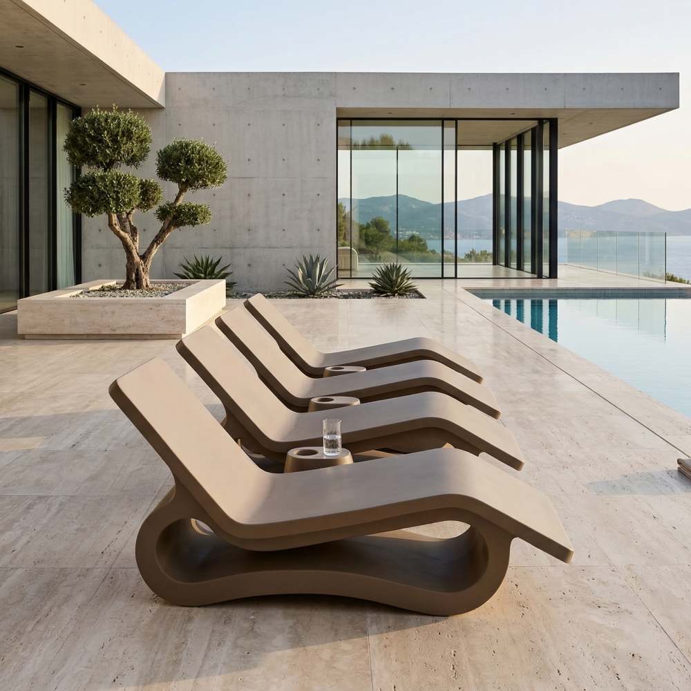 Einzigartiges Design Fiberglas-Pool-Sonnenliege