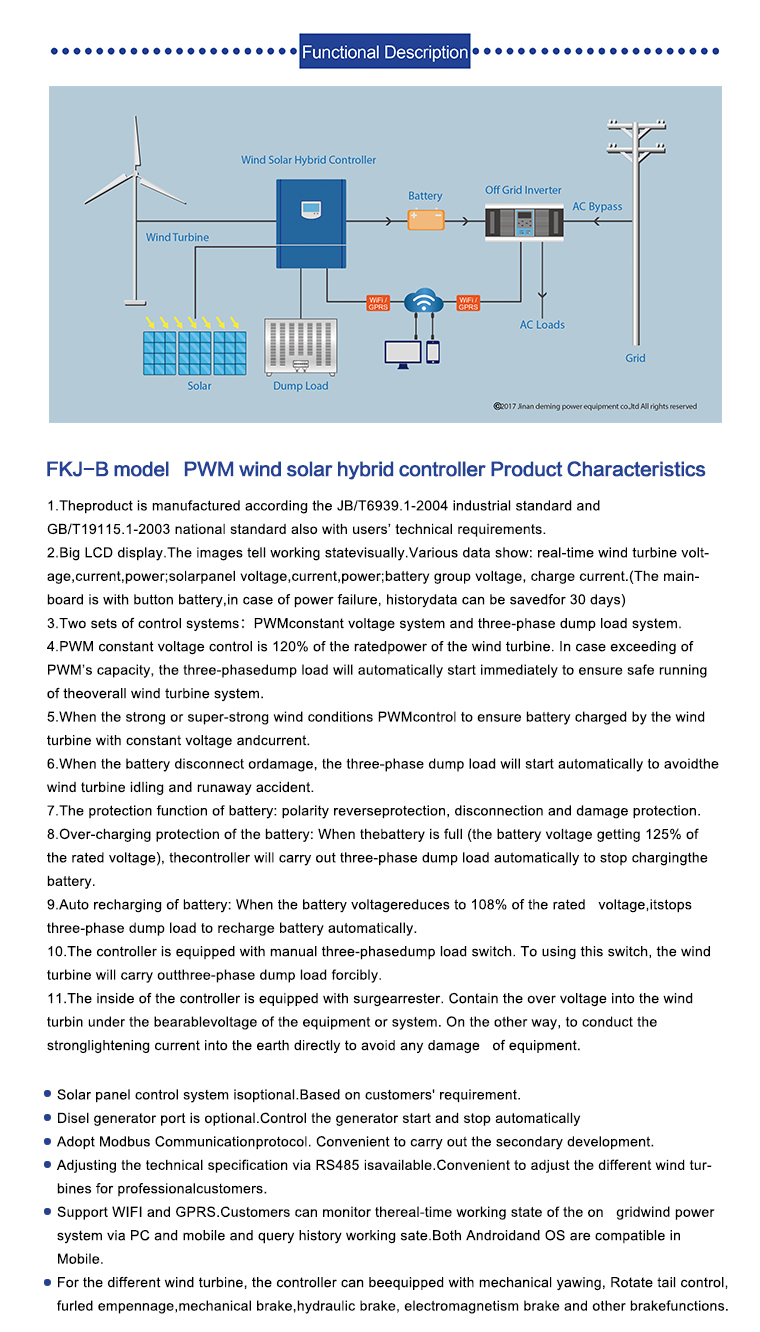 3kw off grid controller with PWM dump load