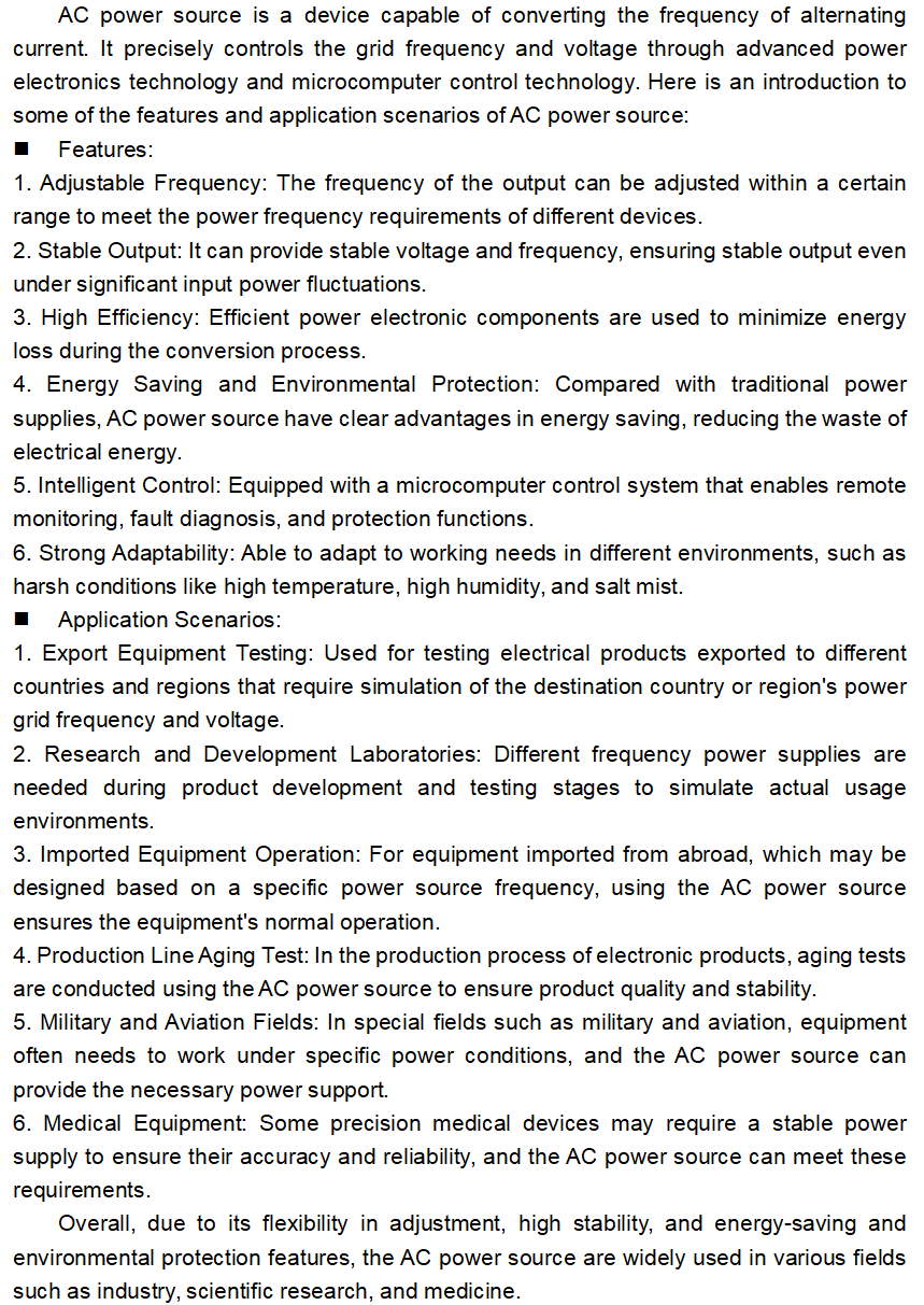 variable-frequency power source