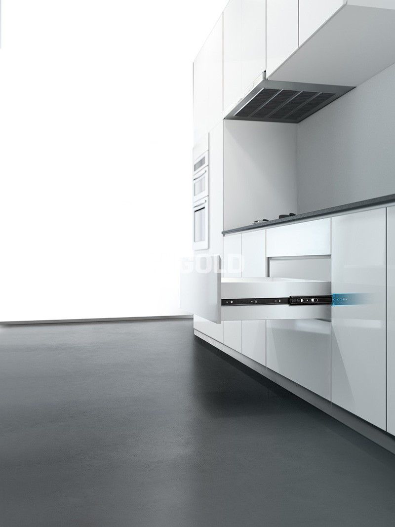 Glissières à roulement à billes à fermeture en douceur