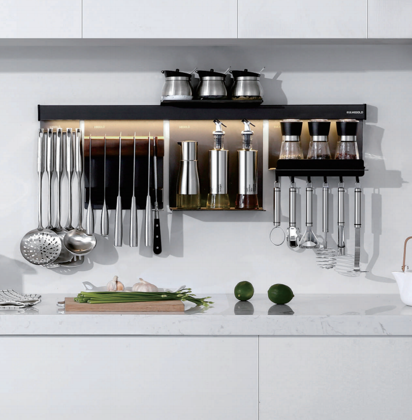 403191 / طقم معلق معلق على الحائط للمطبخ / رف زجاجة التوابل