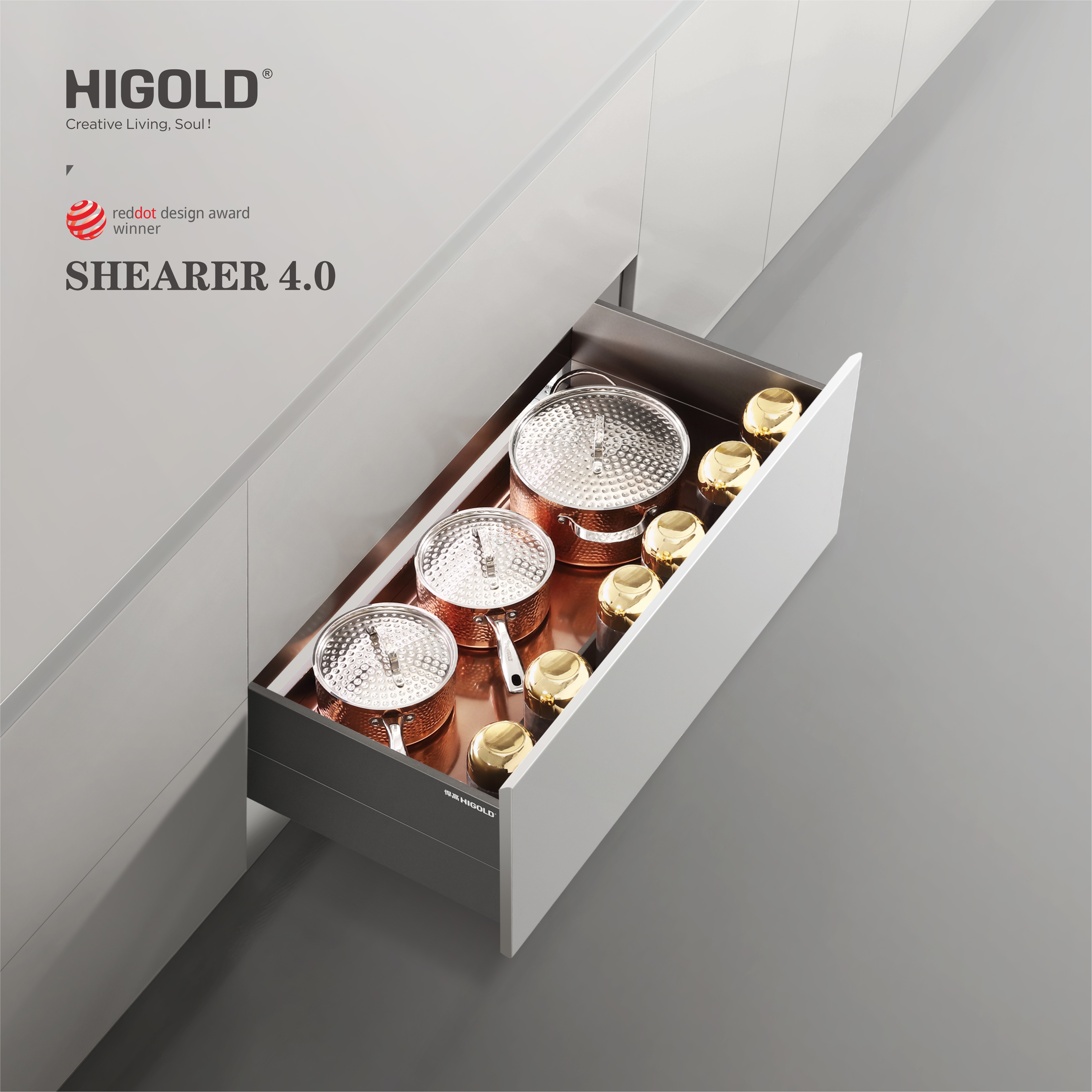 303595-Cesta extraíble de aluminio de tres lados - Shearer Style 4.0