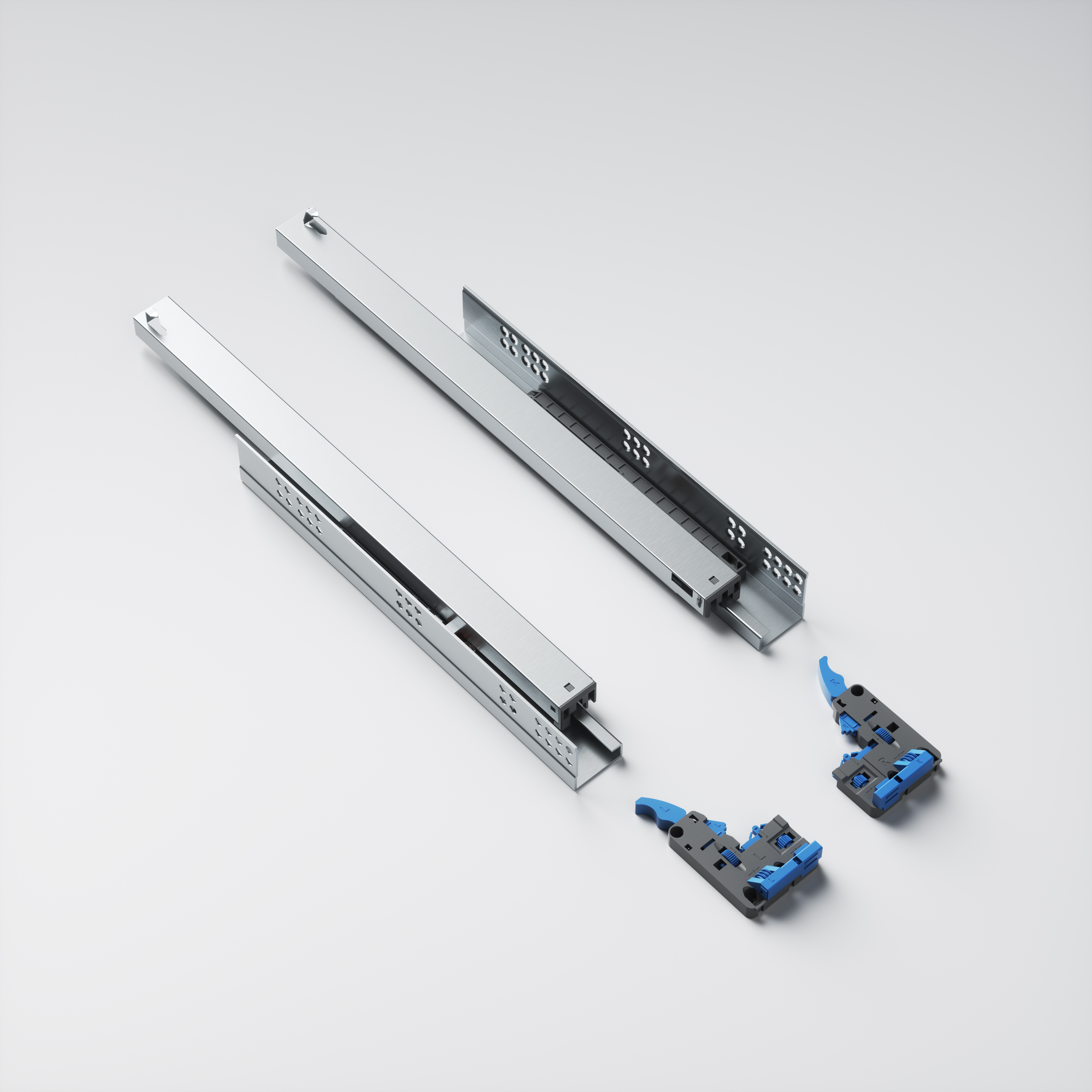 811142-Verdeckte Gleitschiene mit Vollauszugsdämpfung – Serie M2.0