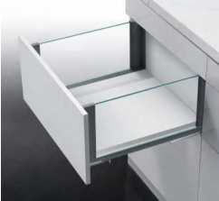 glass soft close drawer