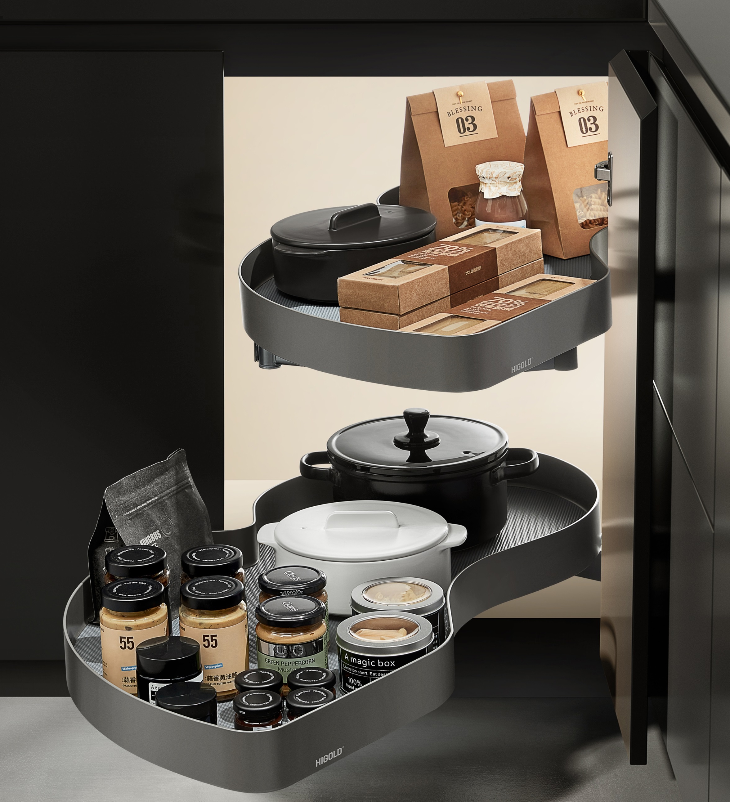 Higold Wardrobe Accessories, Kitchen Pull Out Basket, Kitchen Tall Unit Basket Suppliers Higold