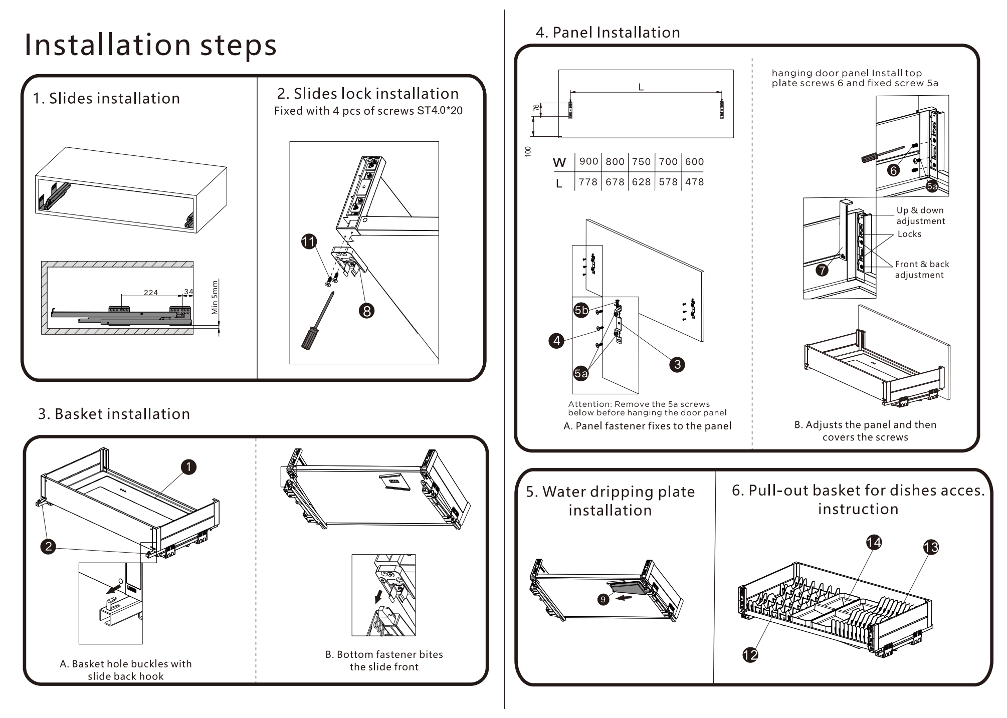 303551/Panier de tiroir à vaisselle coulissant en aluminium - Style de cisaillement 3.0