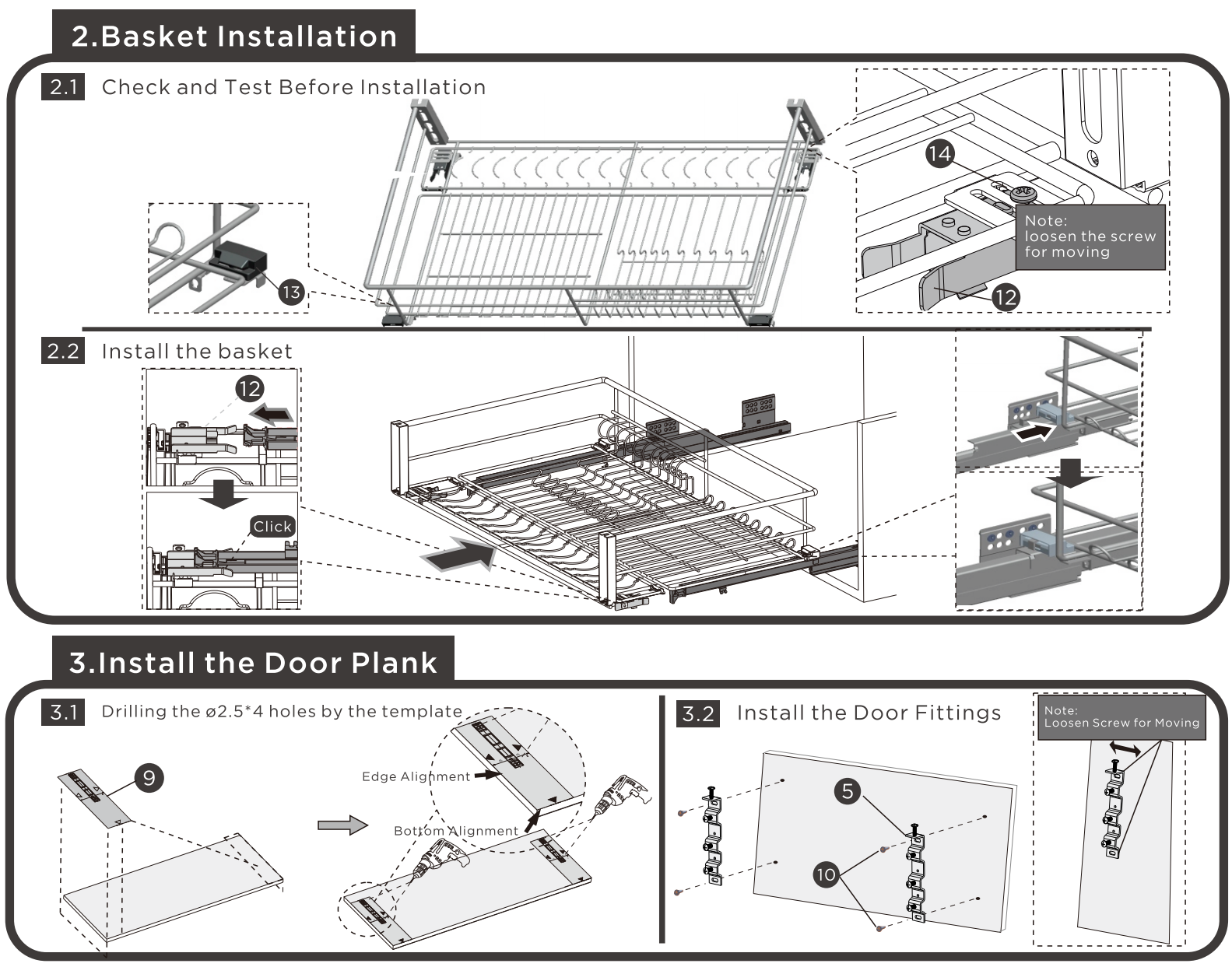 303501/ Panier coulissant en acier inoxydable - Style diamant