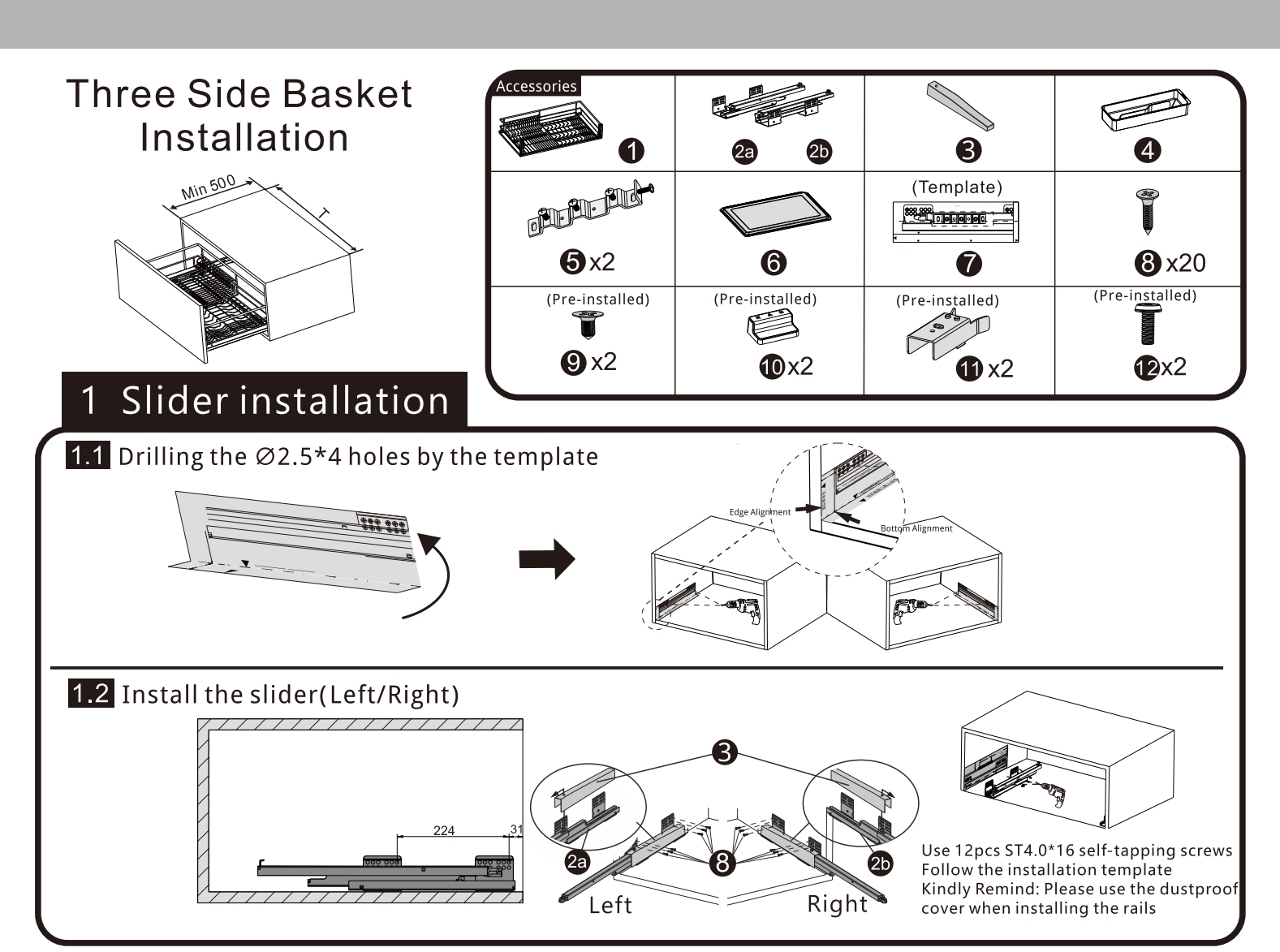 303605S - Cesto retrátil multifuncional de arame redondo - PLATINUM 2.0