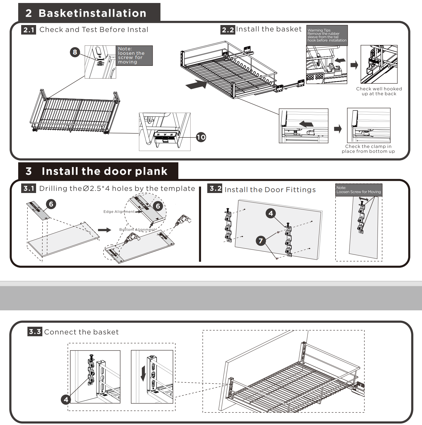 303695S - Panier coulissant rond à trois côtés en fil métallique - PLATINUM 2.0