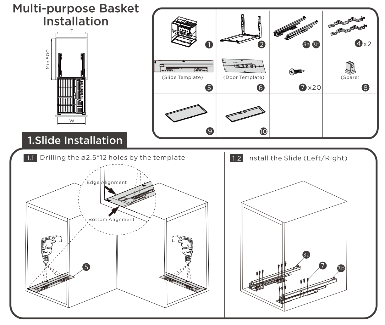 306031S- Cesta extraíble de alambre redondo para condimentos - PLATINUM 2.0