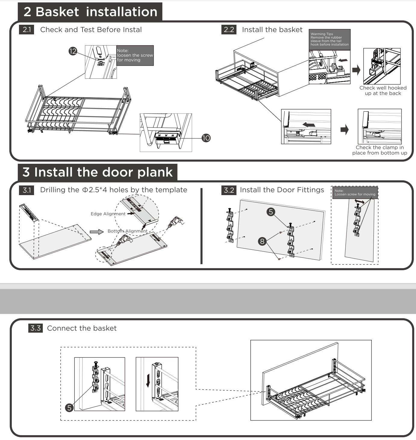 303401S- Round Wire Mul-purpose Pull Out Basket - MARTIN 2.0