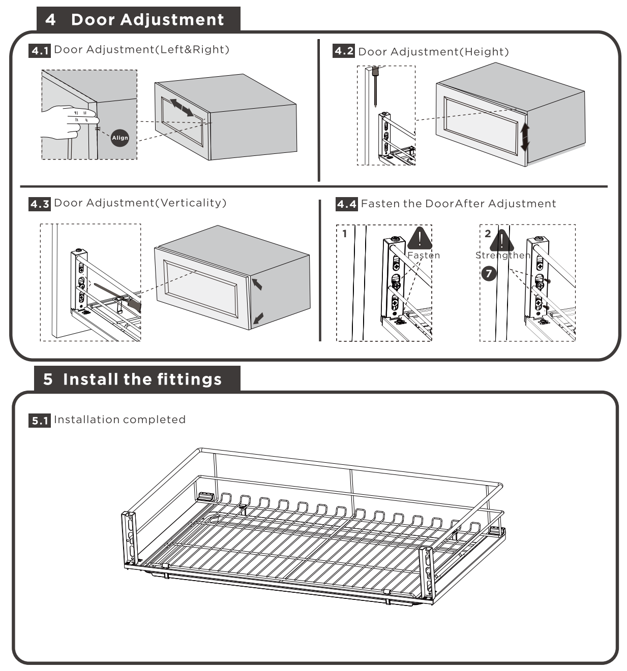 303695S- Round Wire Three Sides Pull Out Basket - MARTIN 2.0