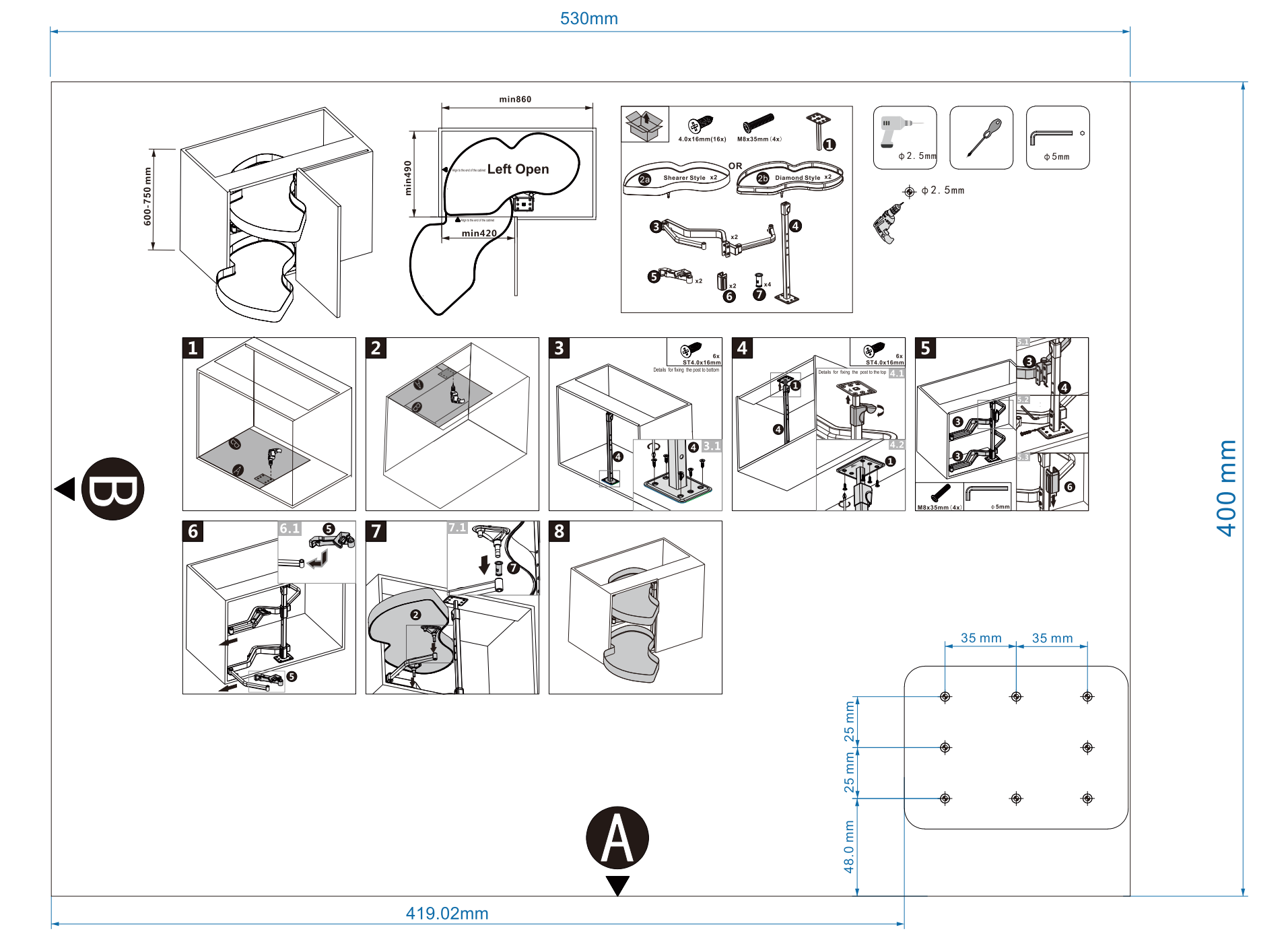 101110/270° drehbarer Holzkorb – Arena-Stil