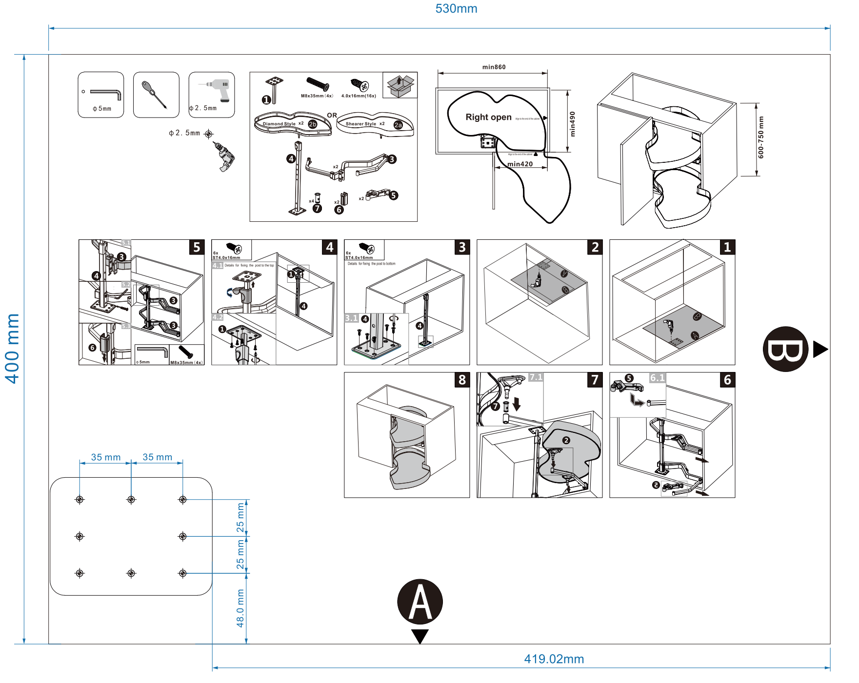 101110/270° drehbarer Holzkorb – Arena-Stil
