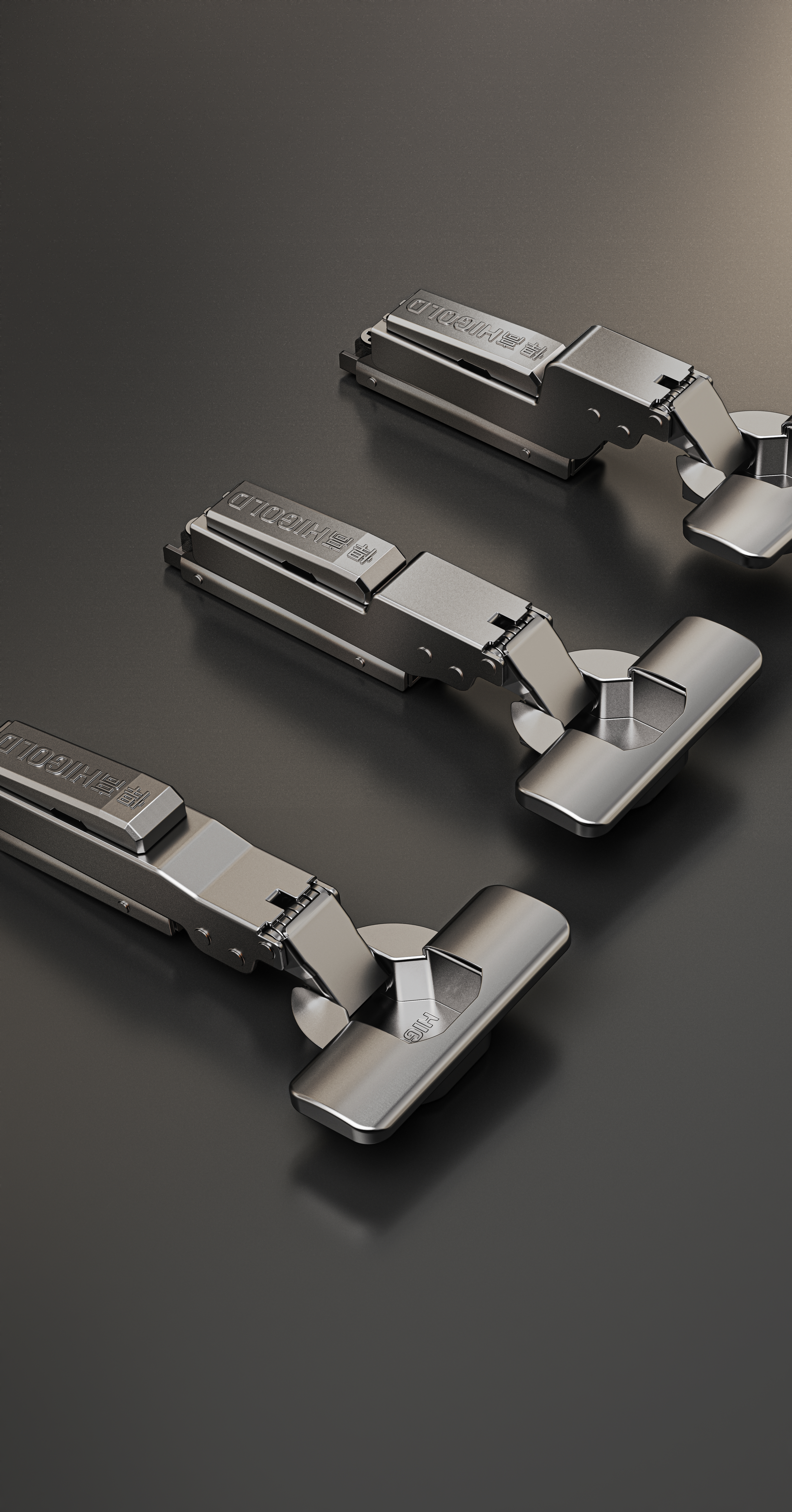 813724 - JG2.0 Series Three Way Small Angle Slide On In-line Thick Door Soft-close Hinge