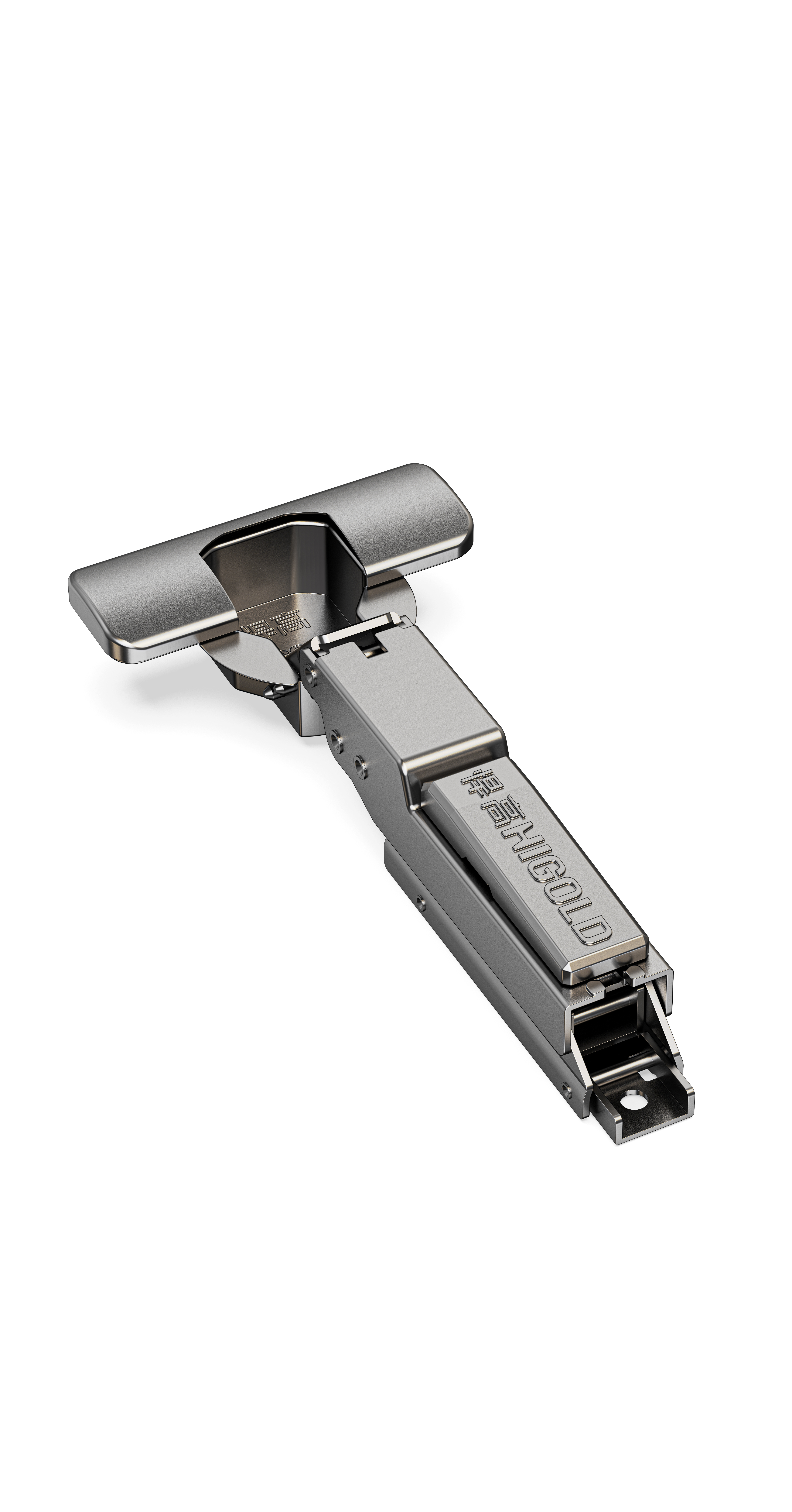 813724 - JG2.0 Series Three Way Small Angle Slide On In-line Thick Door Soft-close Hinge
