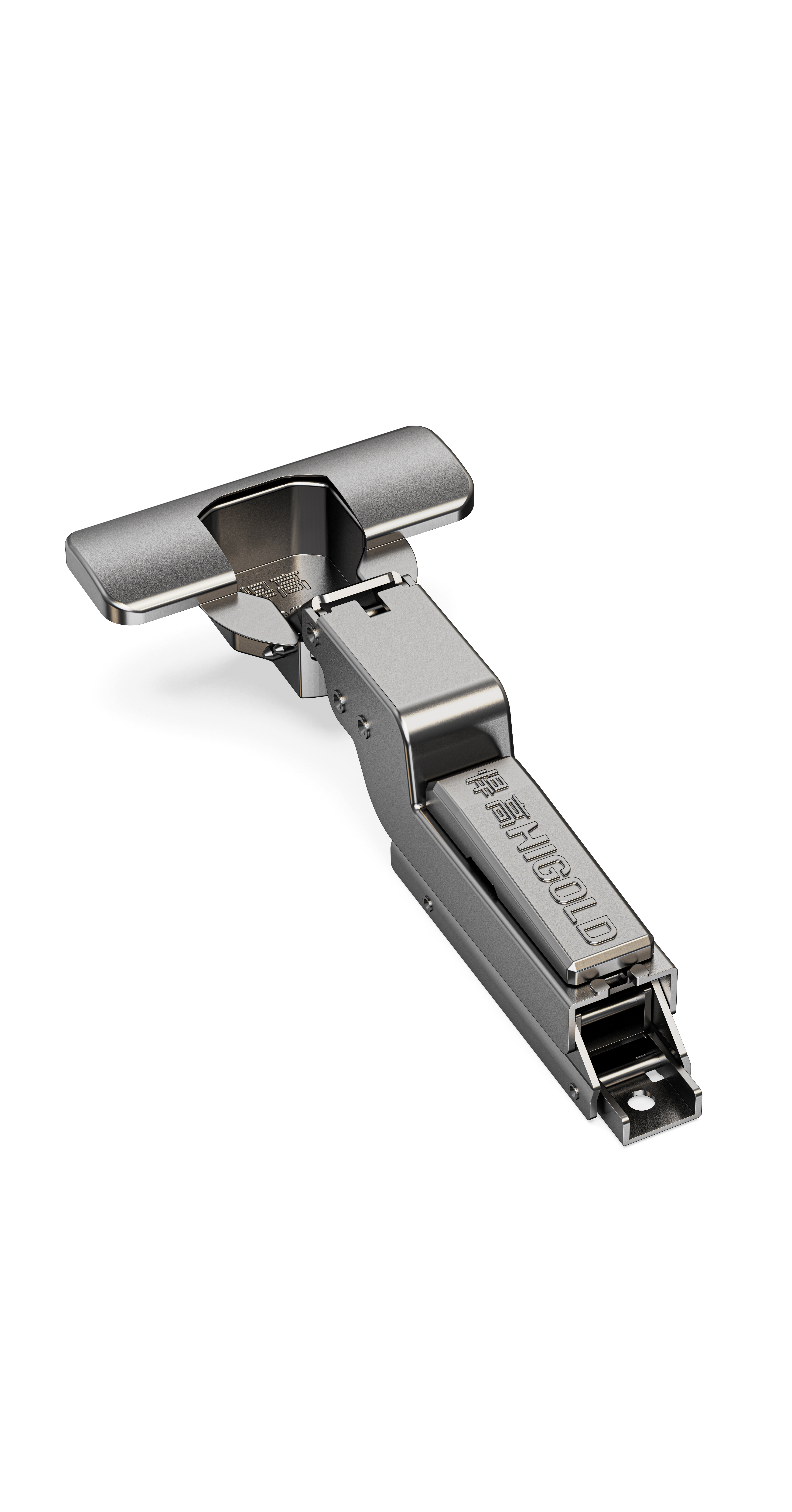 813724 - JG2.0 Series Three Way Small Angle Slide On In-line Thick Door Soft-close Hinge