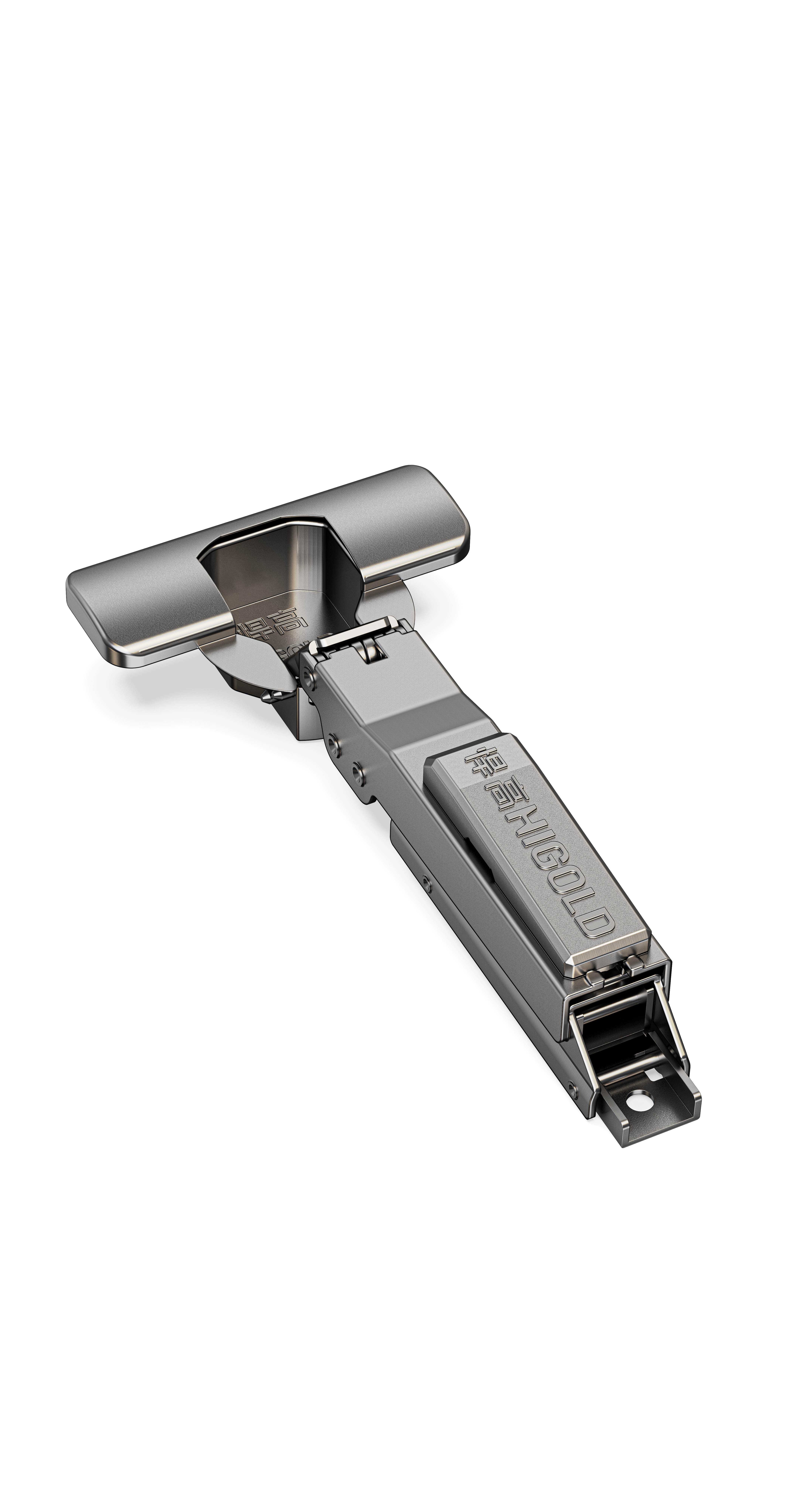 813724 - JG2.0 Series Three Way Small Angle Slide On In-line Thick Door Soft-close Hinge