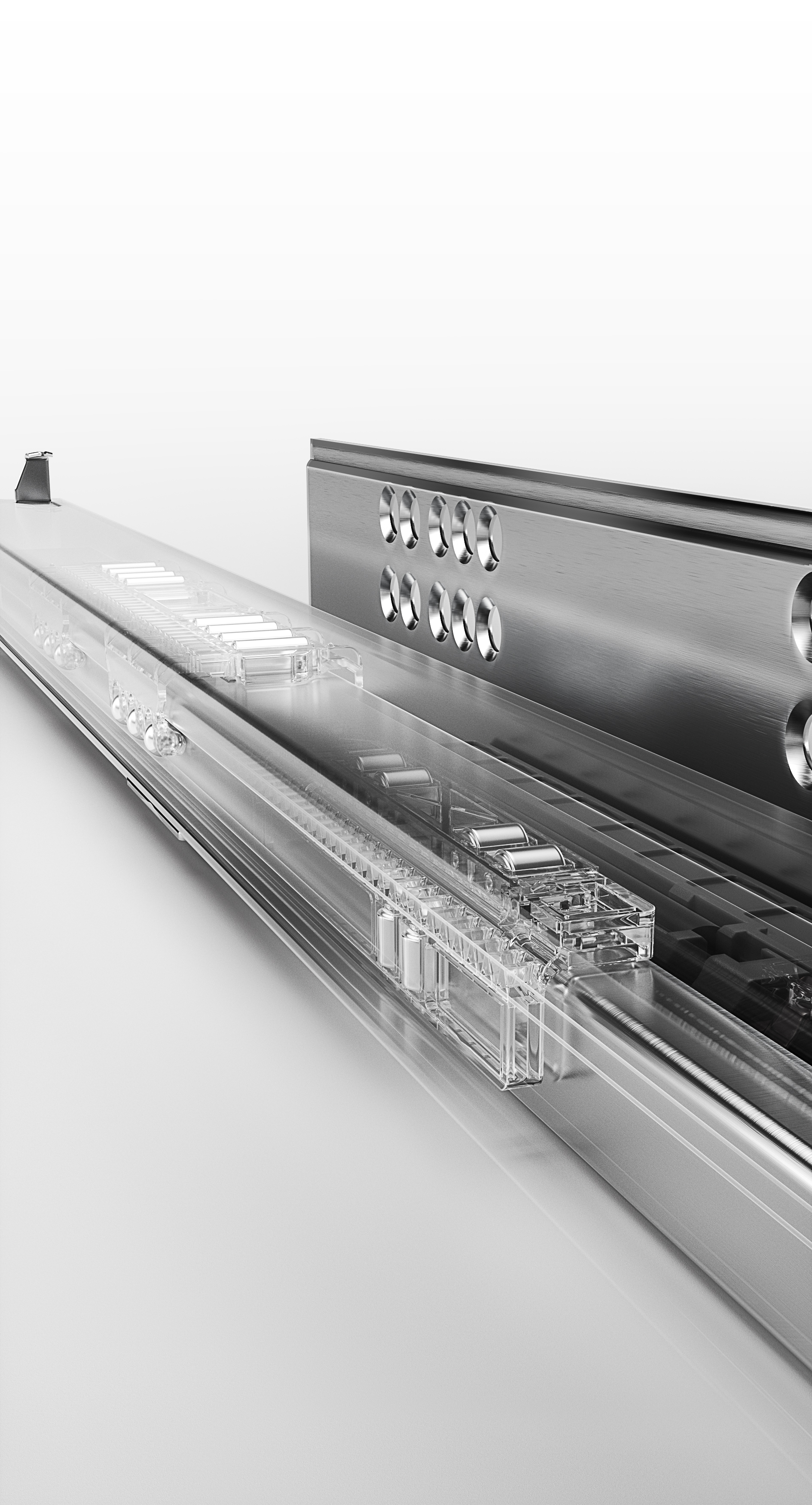 Série 811211-M2.0 Corrediça deslizante de extensão total sincronizada para montagem inferior