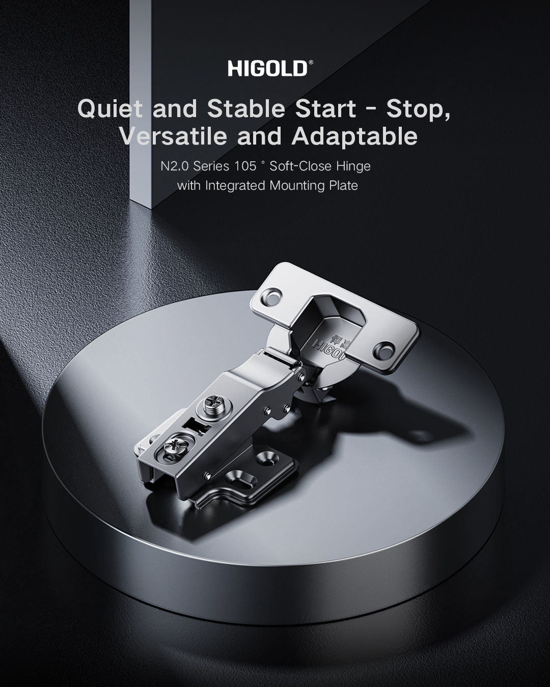 مفصلة إغلاق ناعم بزاوية 105 درجة من سلسلة H - N2.0 رقم 813581 مع لوحة تثبيت مدمجة