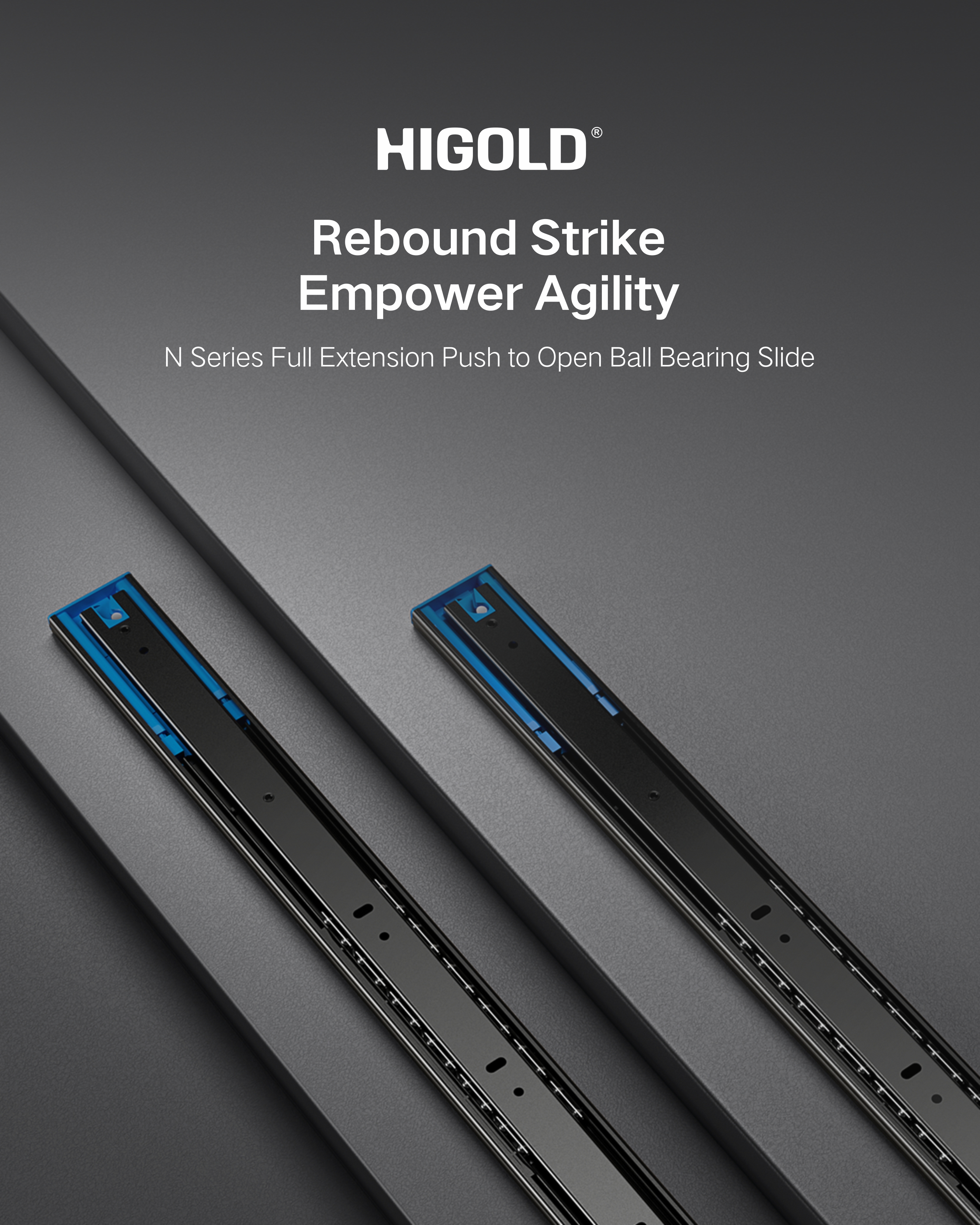 819511 - N-Serie Vollauszug-Kugellager-Gleitschiene mit Drucköffnung