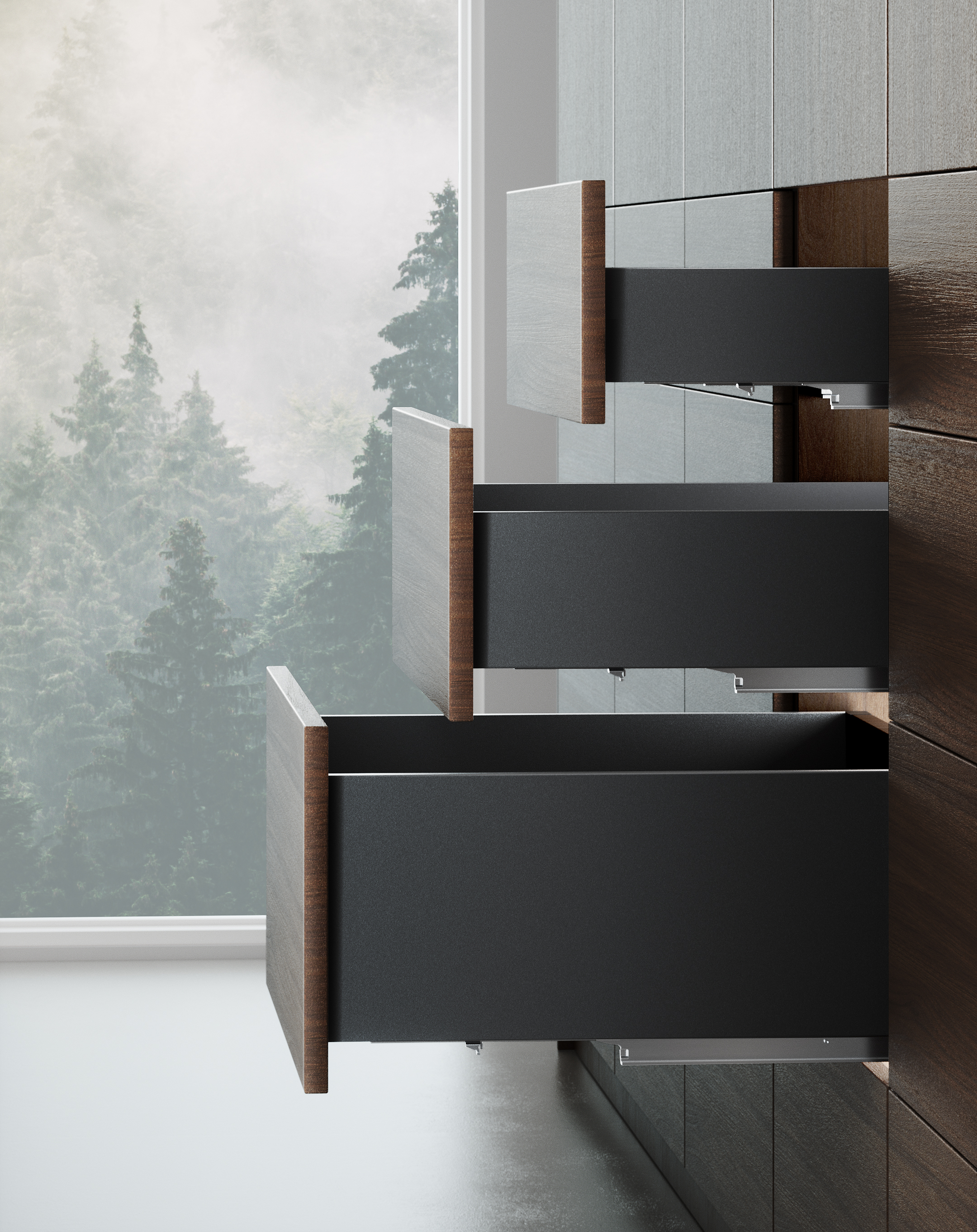 816806 - N Series Straight-Sided Push to Open Drawer System