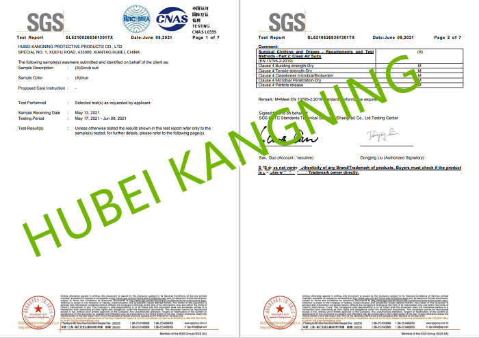 EN13795-2 for scurb suits