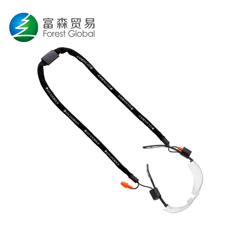 Safety Breakaway Sport Sunglasses Holder Neck Cord Eyewear Lanyad Strap With Earplugs