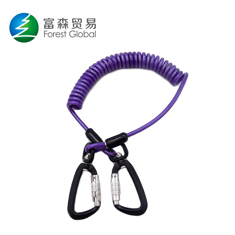 Heavy Duty Detachable Spring Steel Tool Lanyard Strap With Lock Carabiner For Building Implement