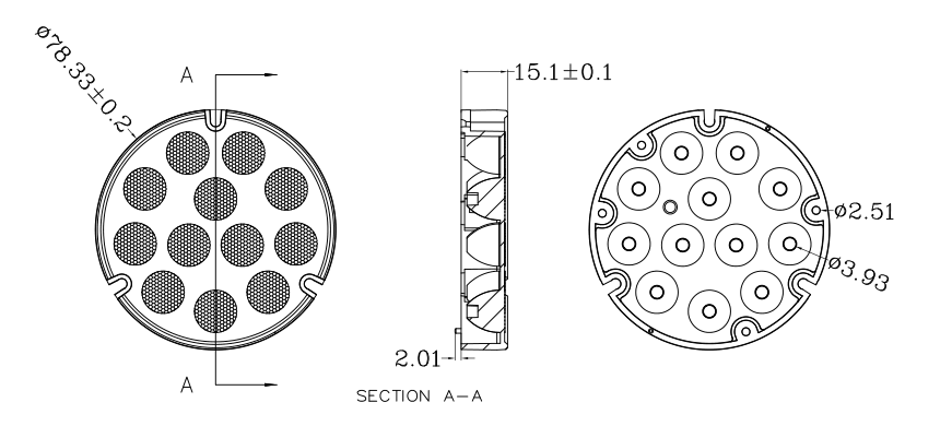 Крышки для линз прожектора XPE 78 мм, 24 градуса Светодиодные линзы 3535